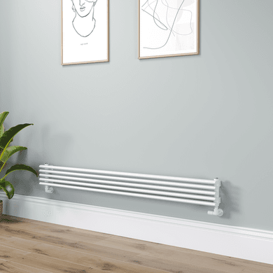 Ventura Linea White Oval Unique Designer Radiator 175x1600mm Single Panel 1553 BTU - Horizontal Bars