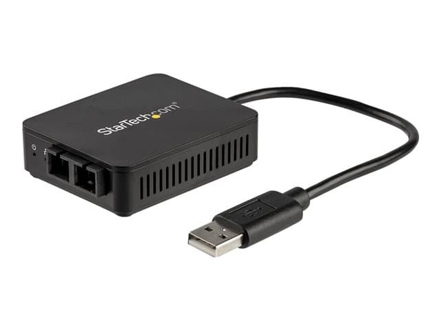 Startech USB to Fiber Optic Converter, 100Mbps, USB 2.0 to Fiber Network Adapter, 100BASE-FX SC Female Duplex Multimode Fiber/MMF Compatible, 2Km, Com