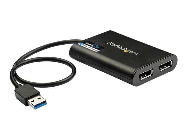 STARTECH.COM - StarTech USB 3.0 to Dual DisplayPort Adapter 4K 60Hz, DisplayLink Certified, Video Converter with External Graphics Card - Mac & PC (USB32DP24K60) - DisplayPort adapter - USB Type A to DisplayPort - 30 cm