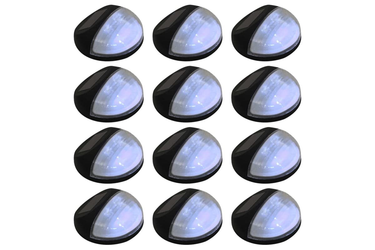 Vidaxl 44472 Outdoor Solar Wall Lamps Led 12 Pcs Round Black