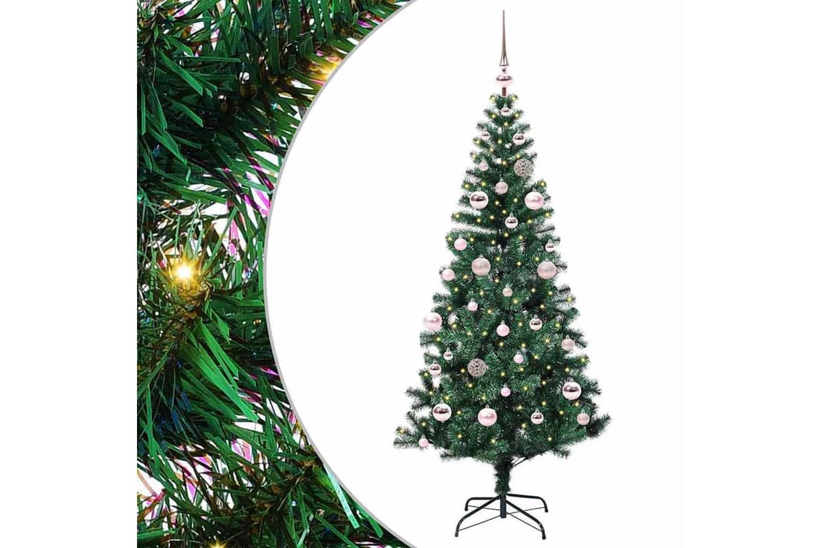 Vidaxl Artificial Pre-lit Christmas Tree Green 150 Cm Pvc And Metal