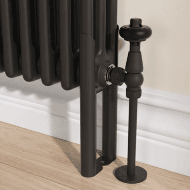 Reggio Black Three Column Traditional Radiator Feet
