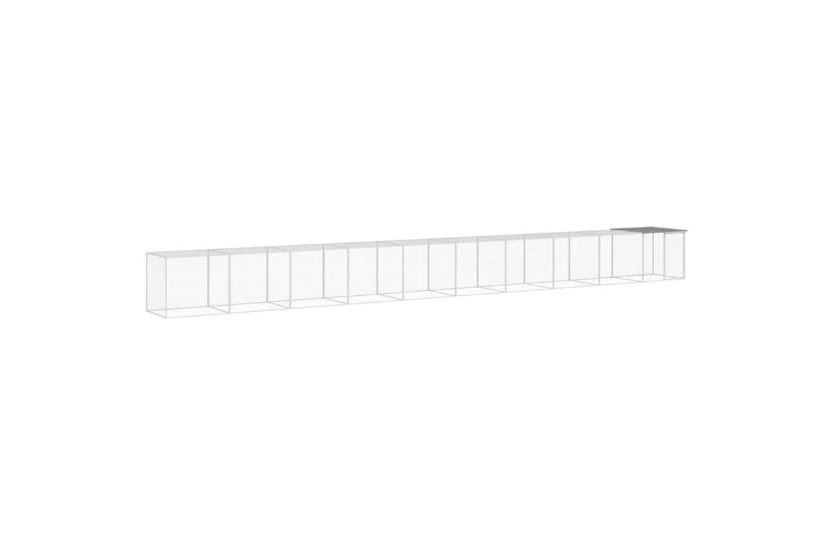 Vidaxl Chicken Cage With Roof Light Grey 1003x98x90 Cm Galvanised Steel