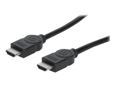 Manhattan HDMI Cable with Ethernet, 4K@30Hz (High Speed), 2m, Male to Male, Black, Ultra HD 4k x 2k, Fully Shielded, Gold Plated Contacts, Lifetime Wa