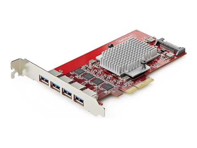 STARTECH.COM - Startech - USB adapter - PCIe 3.0 x4 low profile - USB 3.2 Gen 2 x 4 - red - TAA Compliant