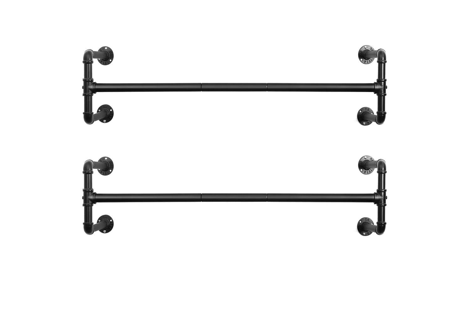 Songmics Set of 2 Black Wall-Mounted Clothes Rack | Black
