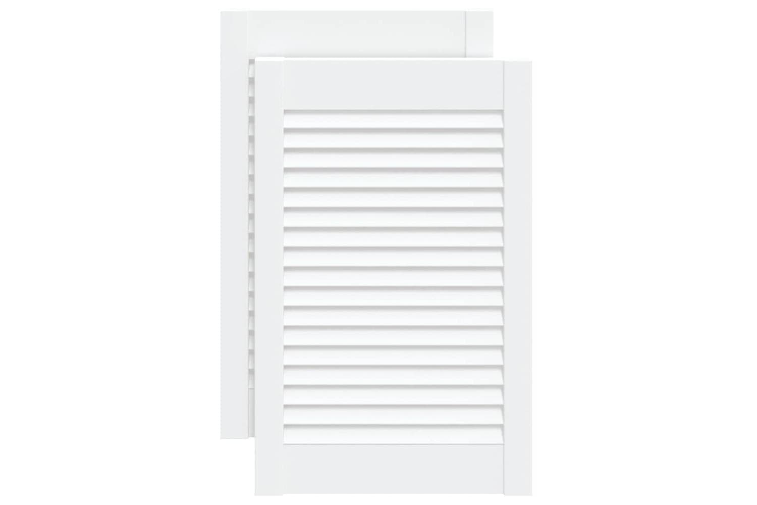Vidaxl 151152 Louvred Doors 2 Pcs Solid Pine Wood White 61.5x39.4cm