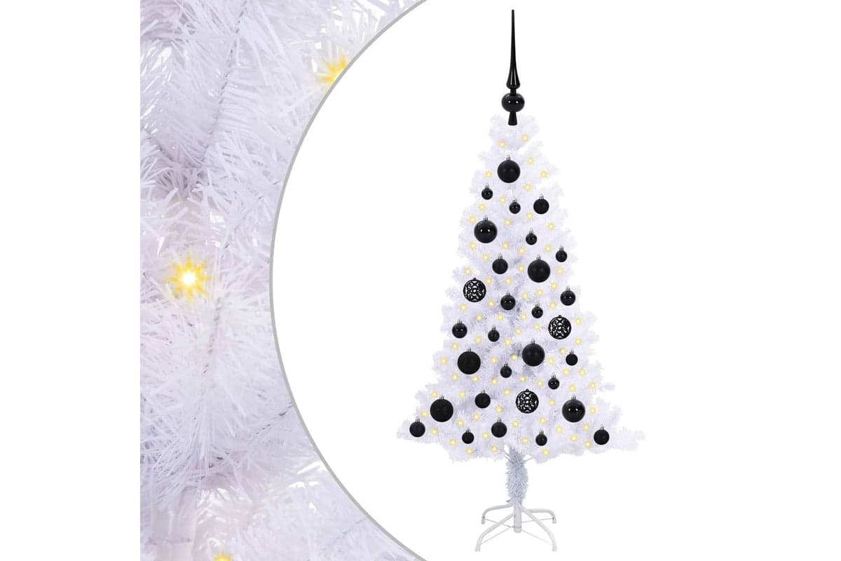 Vidaxl Artificial Christmas Tree With Stand White 120 Cm Pvc And Steel