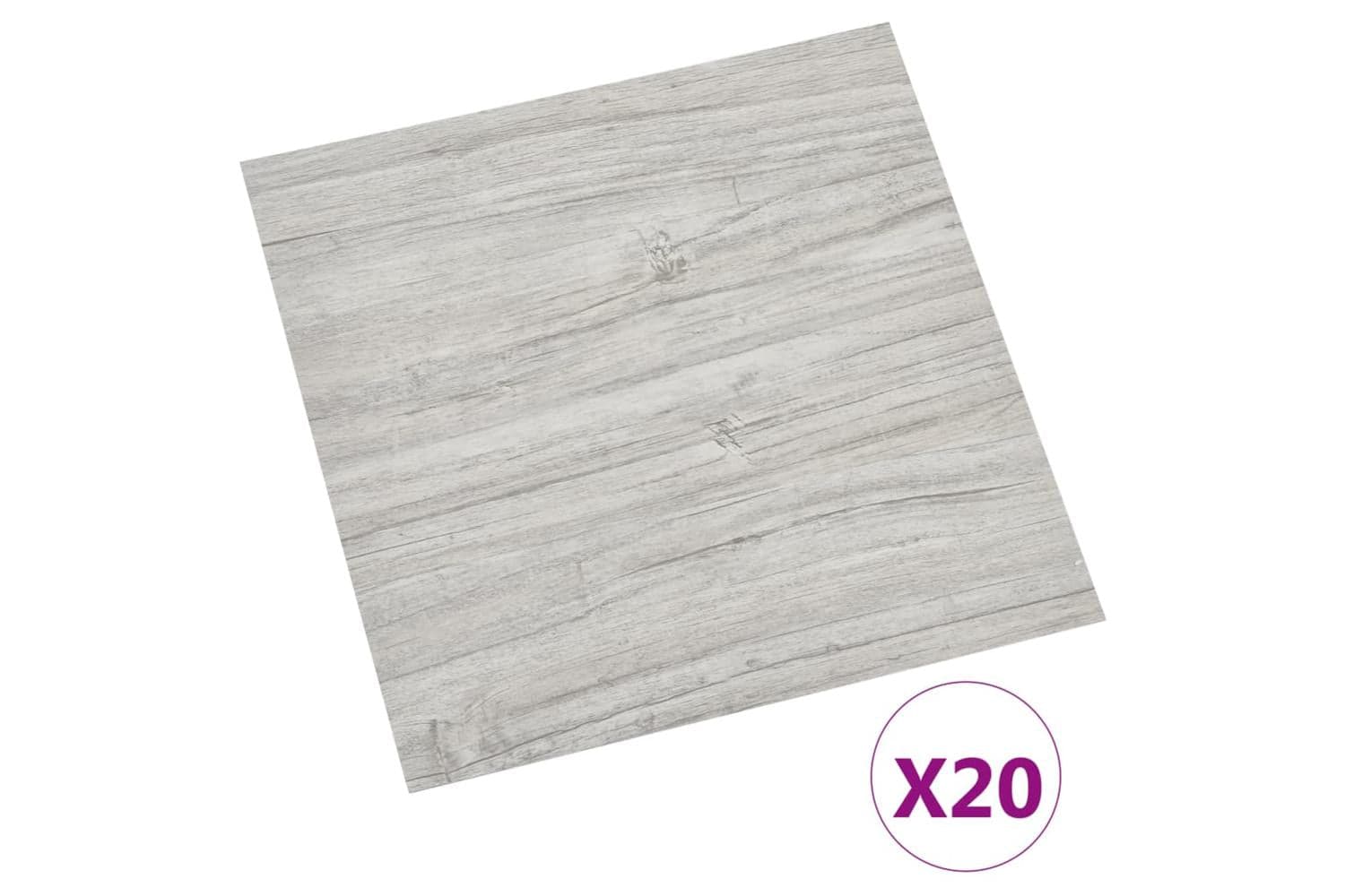 Vidaxl Self-adhesive Flooring Planks 20 Pcs Pvc 1.86 Sq M Light Grey