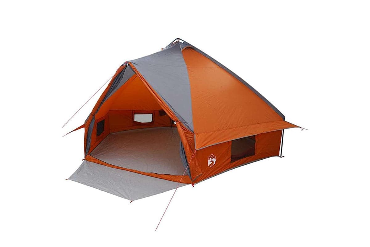 Vidaxl Teepee Tent With Roof Grey And Orange 567 X 470 X 242 Cm