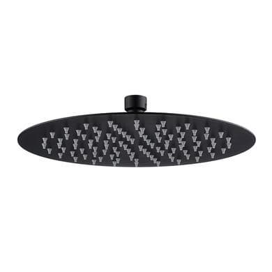 ONLY OPENED - Black 250mm Round Rainfall Shower Head - Arissa