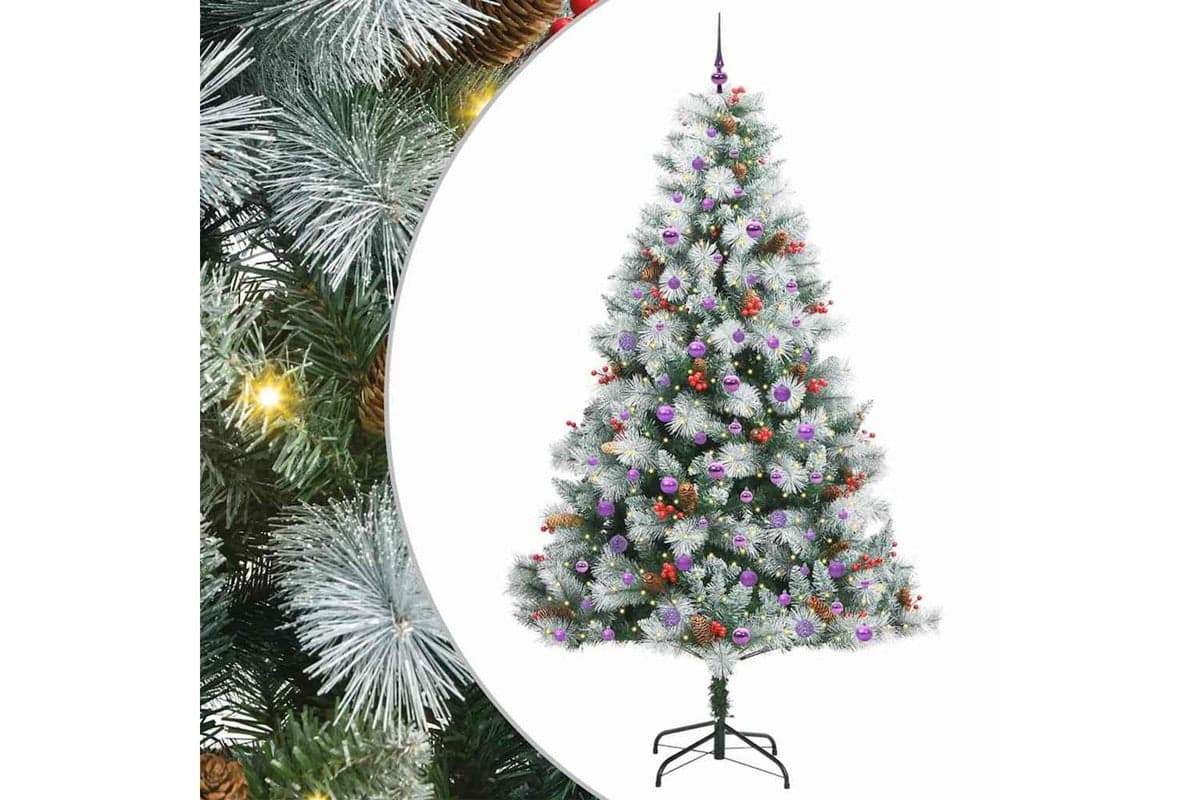Vidaxl Artificial Christmas Tree Green And White 240 Cm