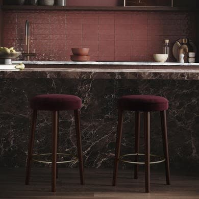 Gatsby Velvet Kitchen Counter Stools with Walnut Legs
