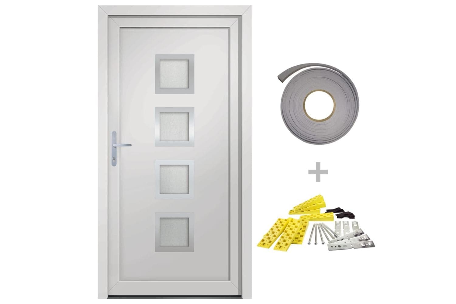 vidaXL 3187841 Front Door White 108x200cm Pvc