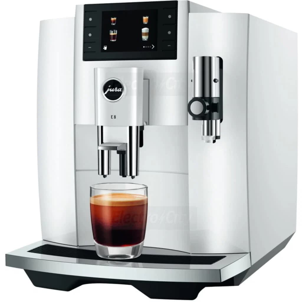 JURA E8 Fully Automatic Bean to Cup Coffee Machine | Piano White