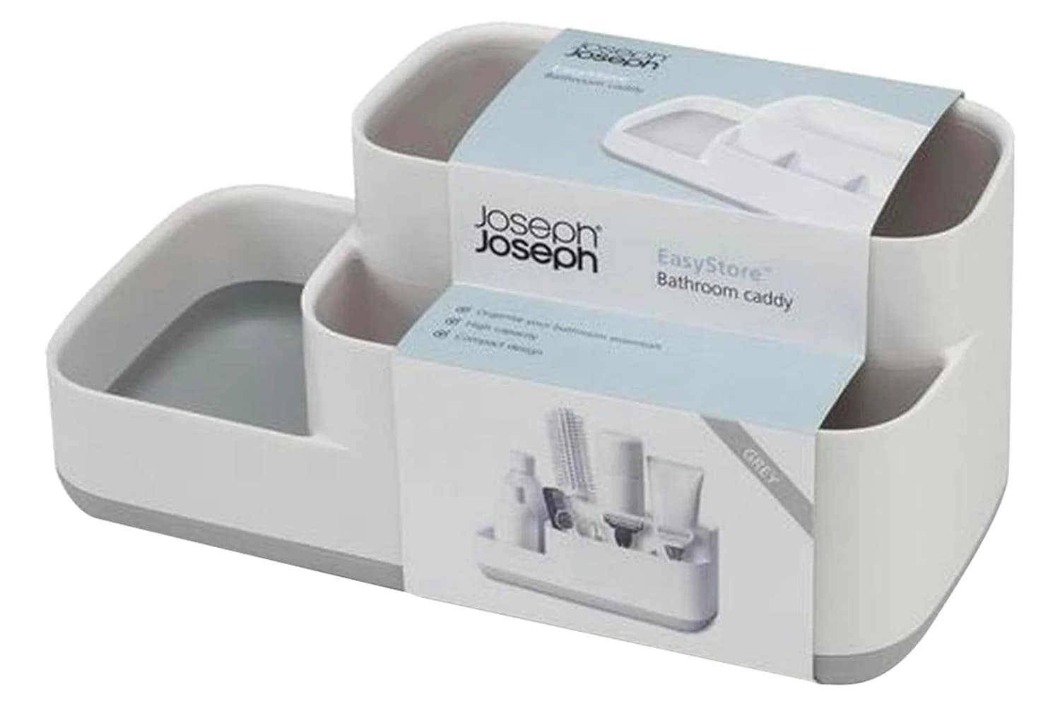 Joseph Joseph | Compact Bathroom Caddy | Grey White