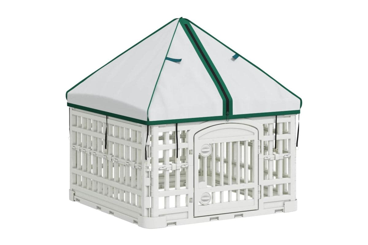 Vidaxl 4 Panel Dog Playpen With Roof 60 X 60 X 82 Cm Plastic White