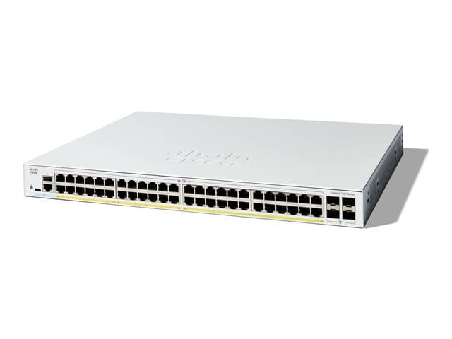 CISCO - Catalyst 1300-48FP-4G - Switch - L3 - Managed - 48 x 10/100/1000 (PoE+) + 4 x Gigabit SFP - rack-mountable - PoE+ (740 W)
