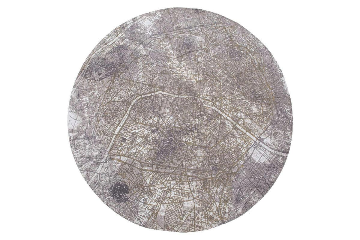 Louis De Poortere | Paris Space Trip Indoor Eco Round Rug | Grey | 240 x 240 cm