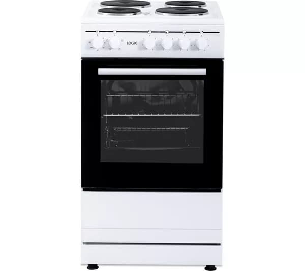 LOGIK LFSE50W25 50 cm Electric Solid Plate Cooker - White