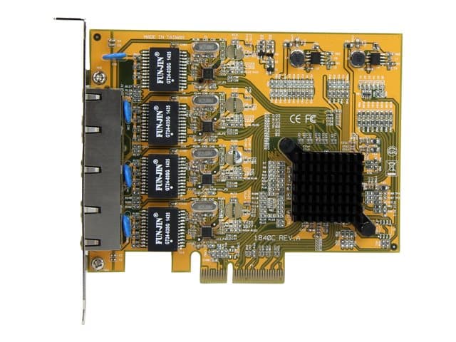 STARTECH.COM - Startech 4 Port Gigabit NIC PCIe Network Card - Quad Port Adapter (ST1000SPEX43) - Network adapter - PCIe - Gigabit Ethernet x 4 - yellow