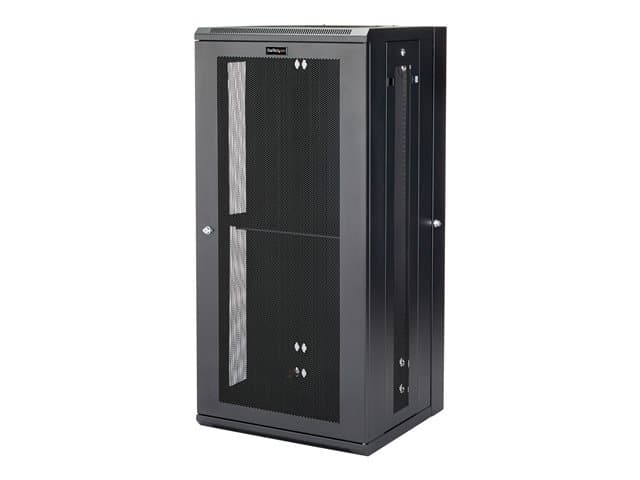 STARTECH.COM - Startech 26U 19" Wall Mount Network Cabinet, 16" Deep Hinged Locking IT Network Switch Depth Enclosure, Assembled Vented Computer Equipment Data Rack with Shelf & Flexible Side Panels - 26U Vented Cabinet (RK2620WALHM) - Rack enclosure cabinet - wall moun