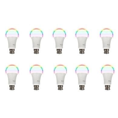 electriQ Smart dimmable colour Wifi Bulb with B22 bayonet ending - Alexa & Google Home compatible - 10 Pack