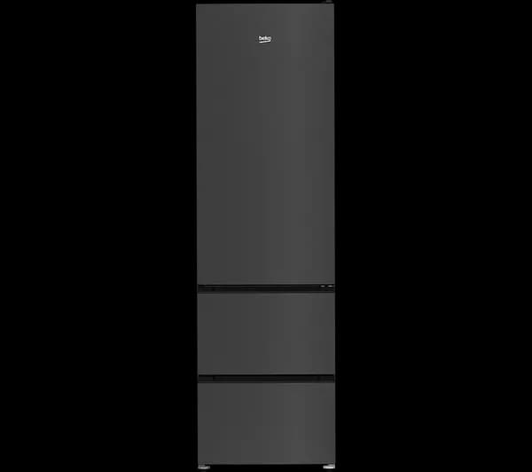 BEKO Pro HarvestFresh GNE4603VPZ 70/30 Fridge Freezer - Black Steel