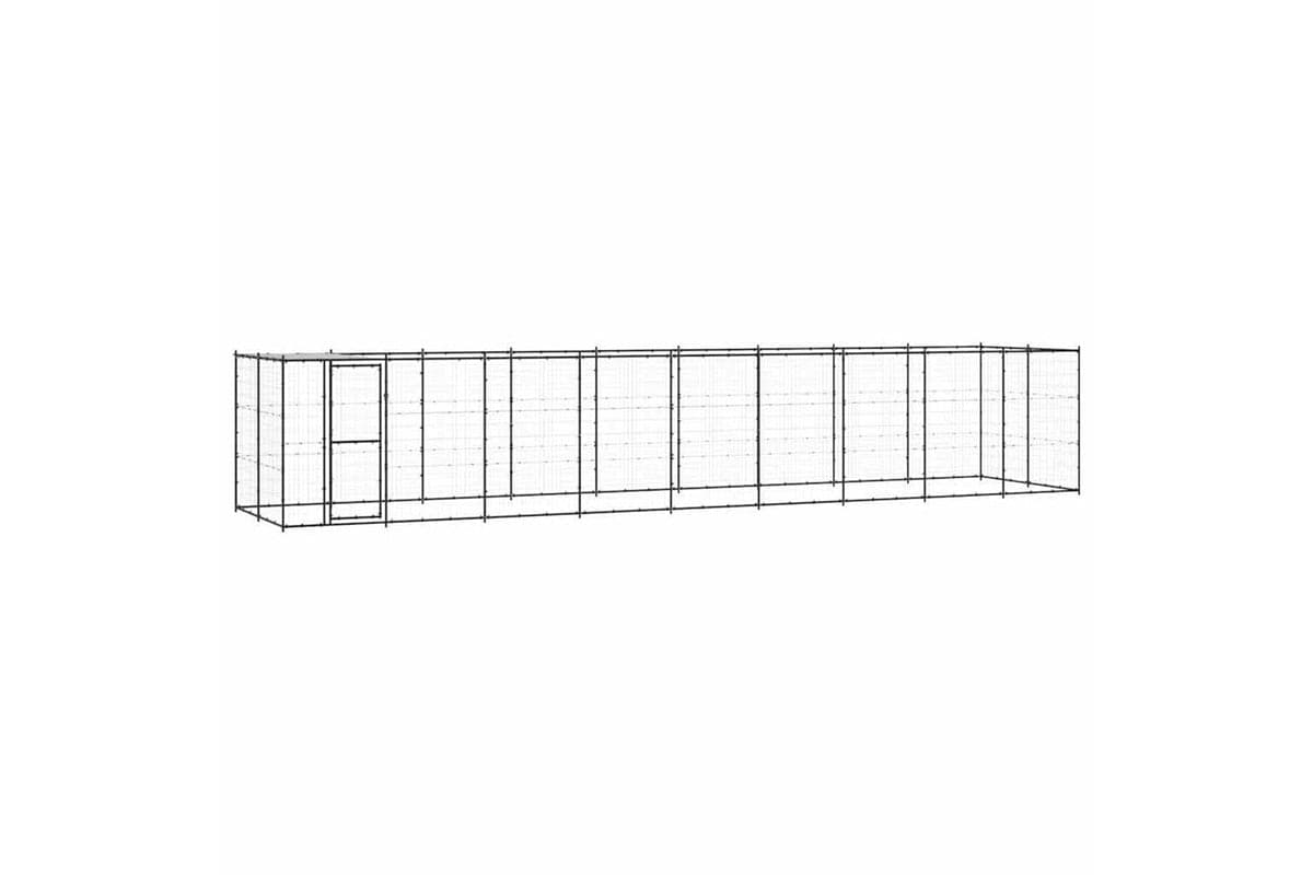 Vidaxl 3082296 Outdoor Dog Kennel Steel With Roof 21.78 M2