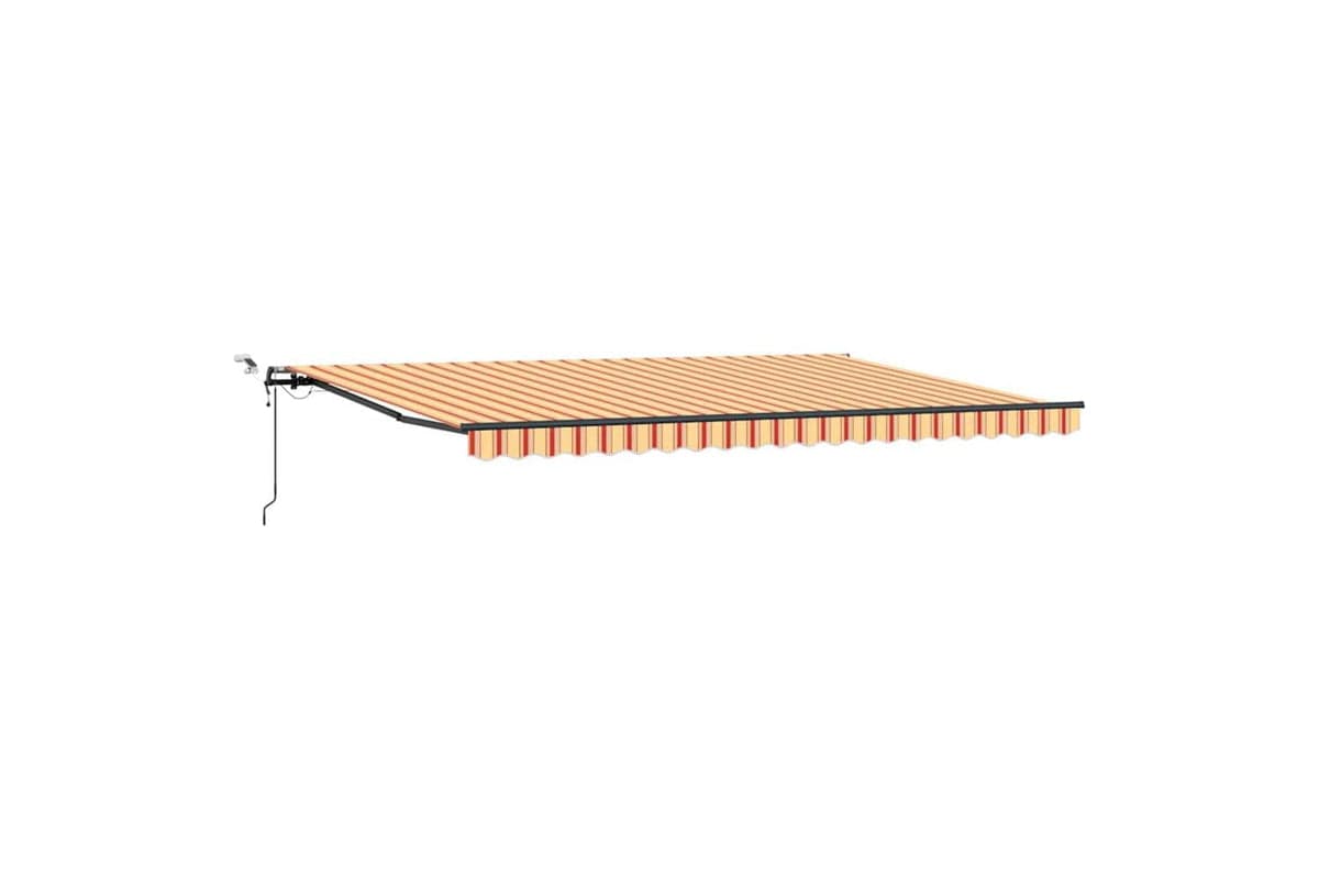 Vidaxl Retractable Awning With Yellow And Orange 500 X 300 Cm Fabric