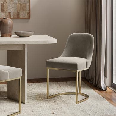 Mink and Gold - Upholstered Dining Chairs - Callie