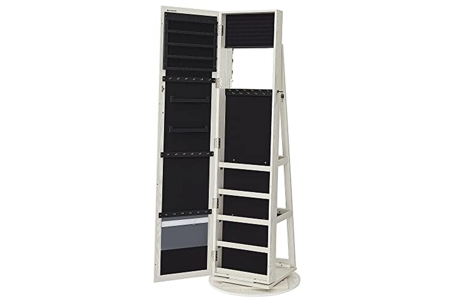 Songmics JBC62W Revolving Jewelry Cabinet with Mirror