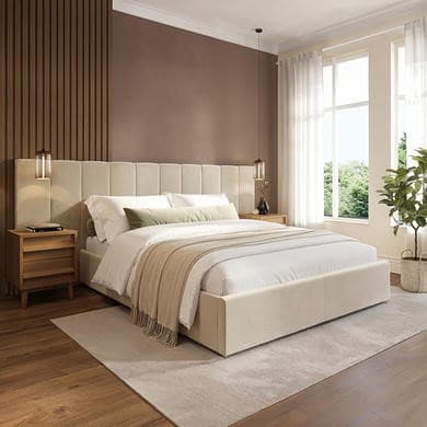 Iman End-Lift Ottoman Storage Bed with Wide Headboard