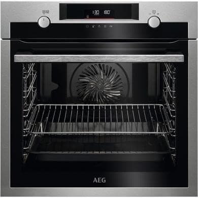 Refurbished AEG 6000 SteamBake BPS555060M 60cm Single Built In Electric Oven Stainless Steel
