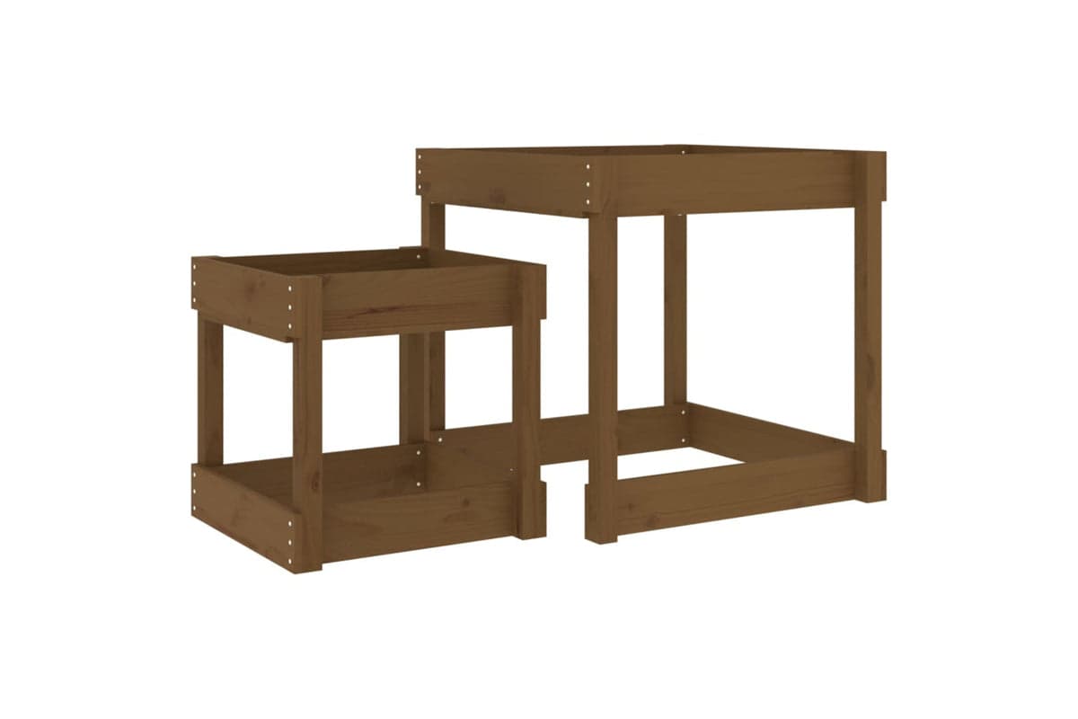 vidaXL 825054 Sand Tables 2 Pcs Honey Brown Solid Wood Pine