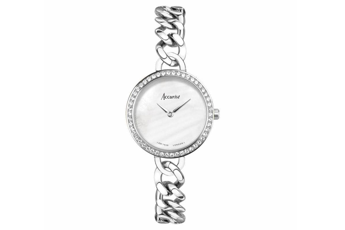 Accurist Jewellery Ladies Watch | Silver Case & Stainless Steel Bracelet With White Dial | 28mm