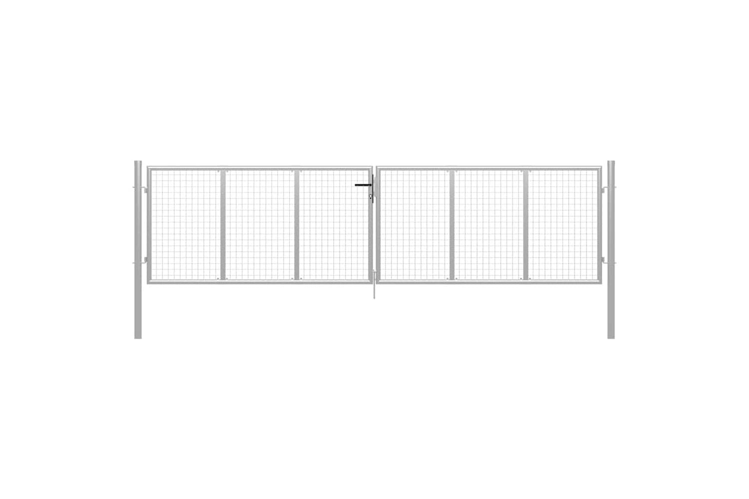 vidaXL 144299 Garden Gate Galvanised Steel 415x150cm Silver