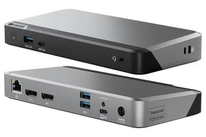 Alogic Universal DX2 Dual 4K Display Docking Station with 65W Power Delivery | Space Grey/Black