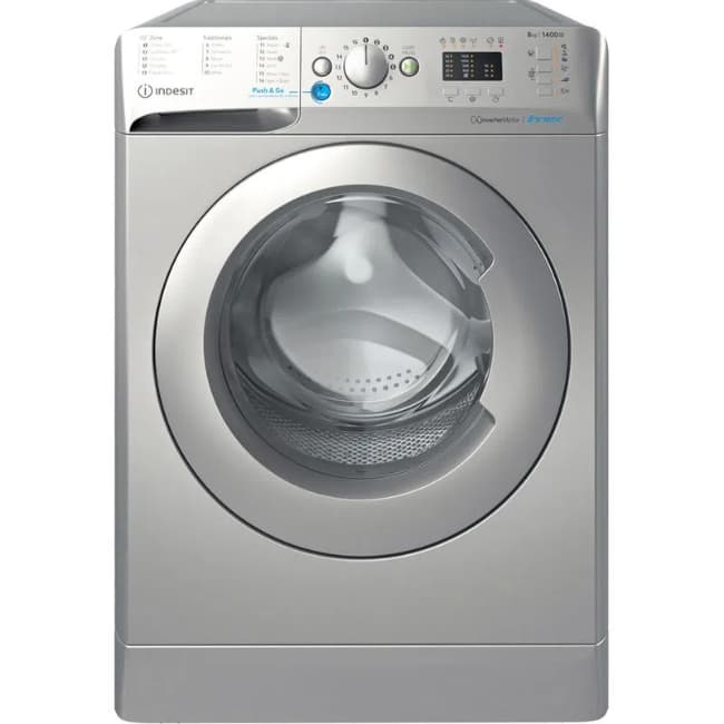 Indesit Innex 8kg 1400 Spin Washing Machine in Silver | BWA 81485X S UK N