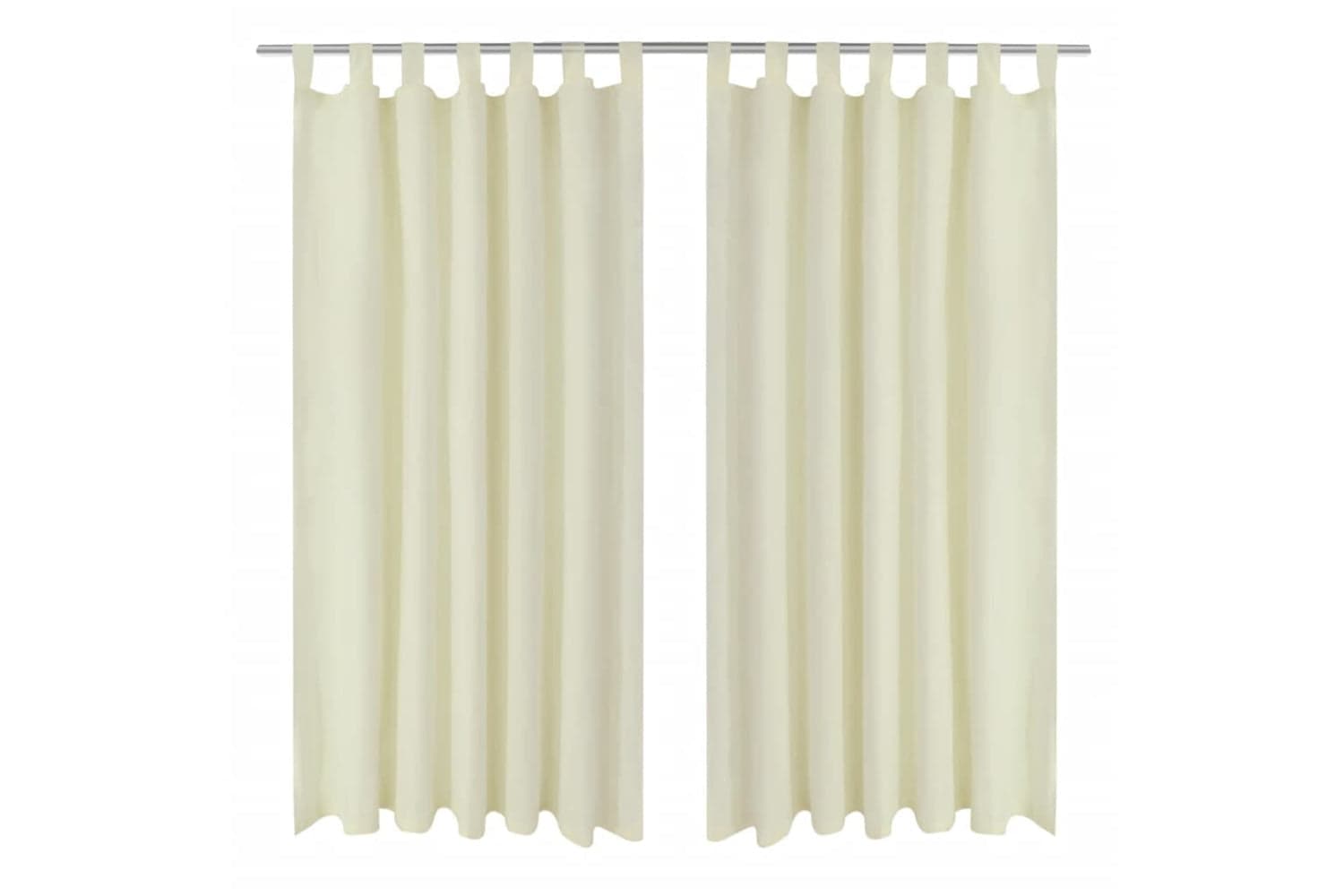 vidaXL 130358 2 Pcs Cream Micro-satin Curtains With Loops 140 X 245cm
