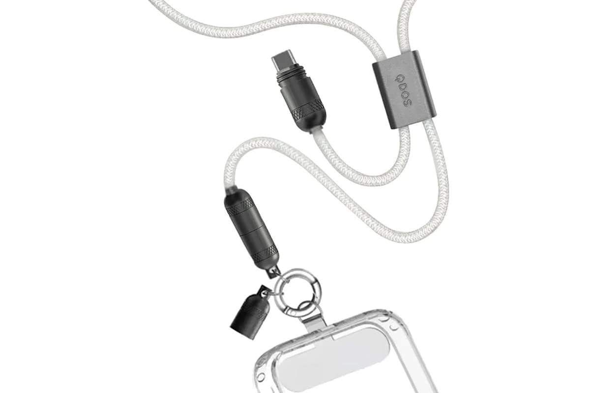 QDOS Powerloop 2-in-1 Lanyard with USB-C Cable