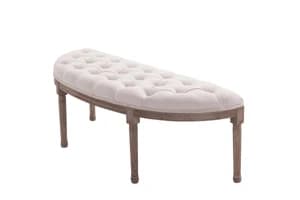 Homcom Tufted Half Circle Ottoman Bench