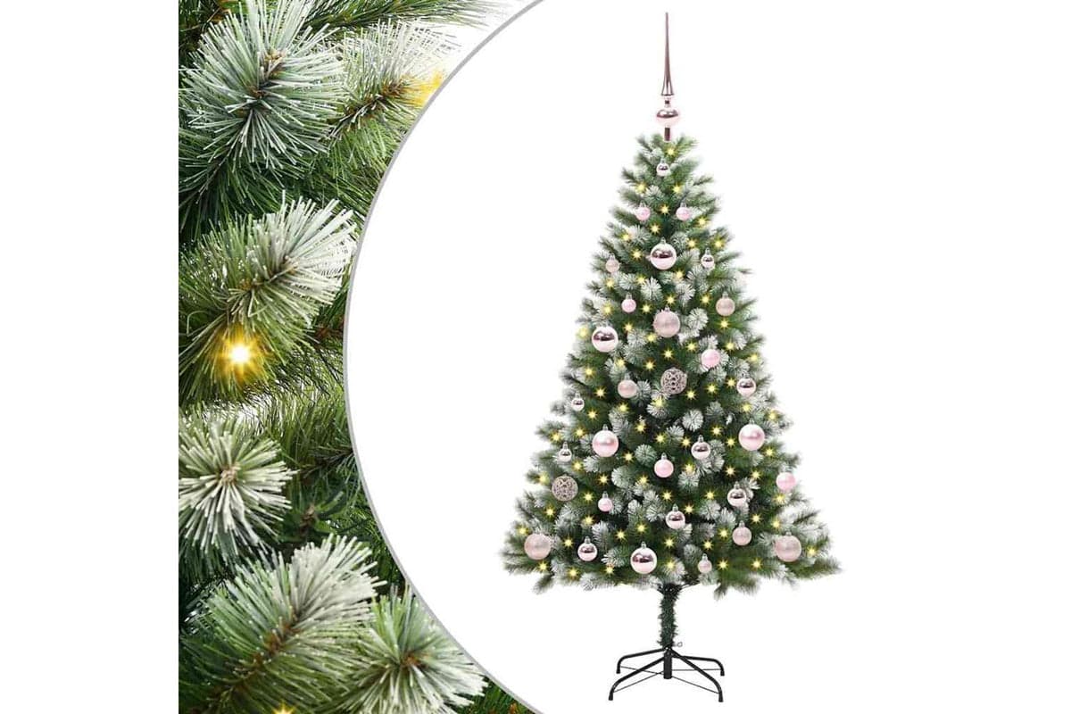 Vidaxl Artificial Hinged Christmas Tree With Flocked Snow 120 Cm