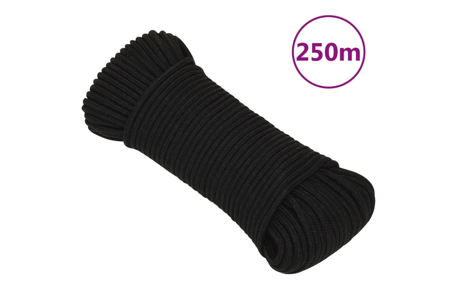 vidaXL 152800 Work Rope Black 3mm 250 M Polyester