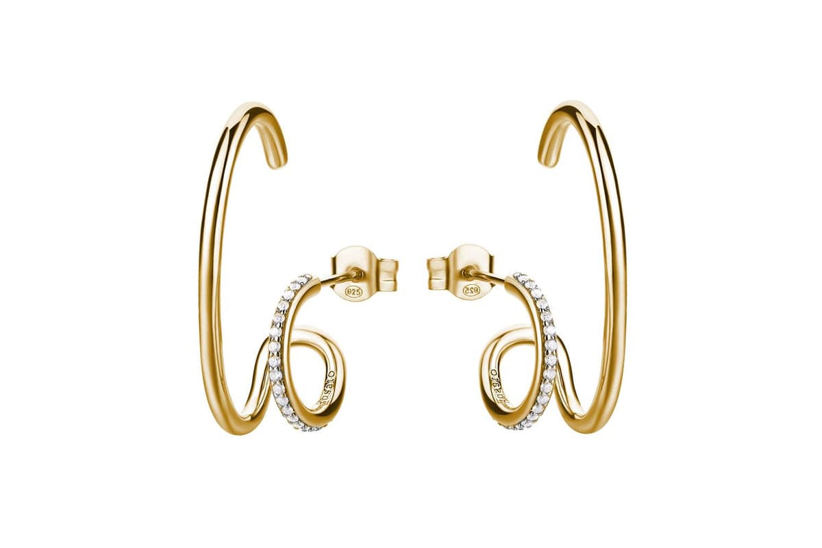 Rosato Bianca Yellow Gold Single Earring - Elegant Fashion Jewellery