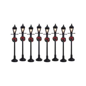 Lantern Street Light Figurine, Set of Eight