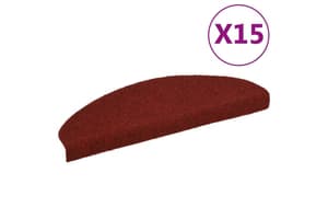 vidaXL 132700 15 Pcs Self-adhesive Stair Mats Needle Punch 65x21x4cm Red