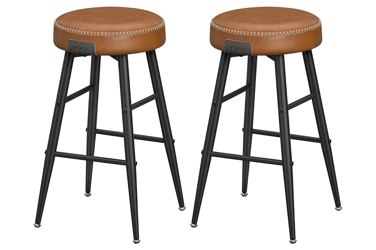 Vasagle Bar Stools | Echo Collection | Low | Caramel Brown | Set of 2