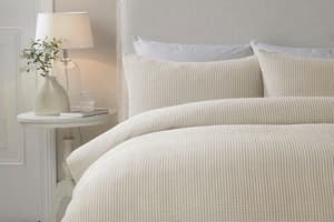 Serene | Lindly Duvet Cover Set | Beige | Super King
