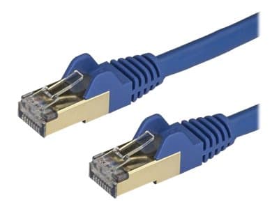 STARTECH.COM - Startech 3m CAT6A Ethernet Cable, 10 Gigabit Shielded Snagless RJ45 100W PoE Patch Cord, CAT 6A 10GbE STP Network Cable w/Strain Relief, Blue, UL Certified Wiring/TIA - Category 6A - 26AWG (6ASPAT3MBL) - patch cable - 3 m - blue